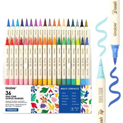 Acrylstifte Set mit 72 Farben für Malerei auf Holz, Stoff, Leinwand und Glas