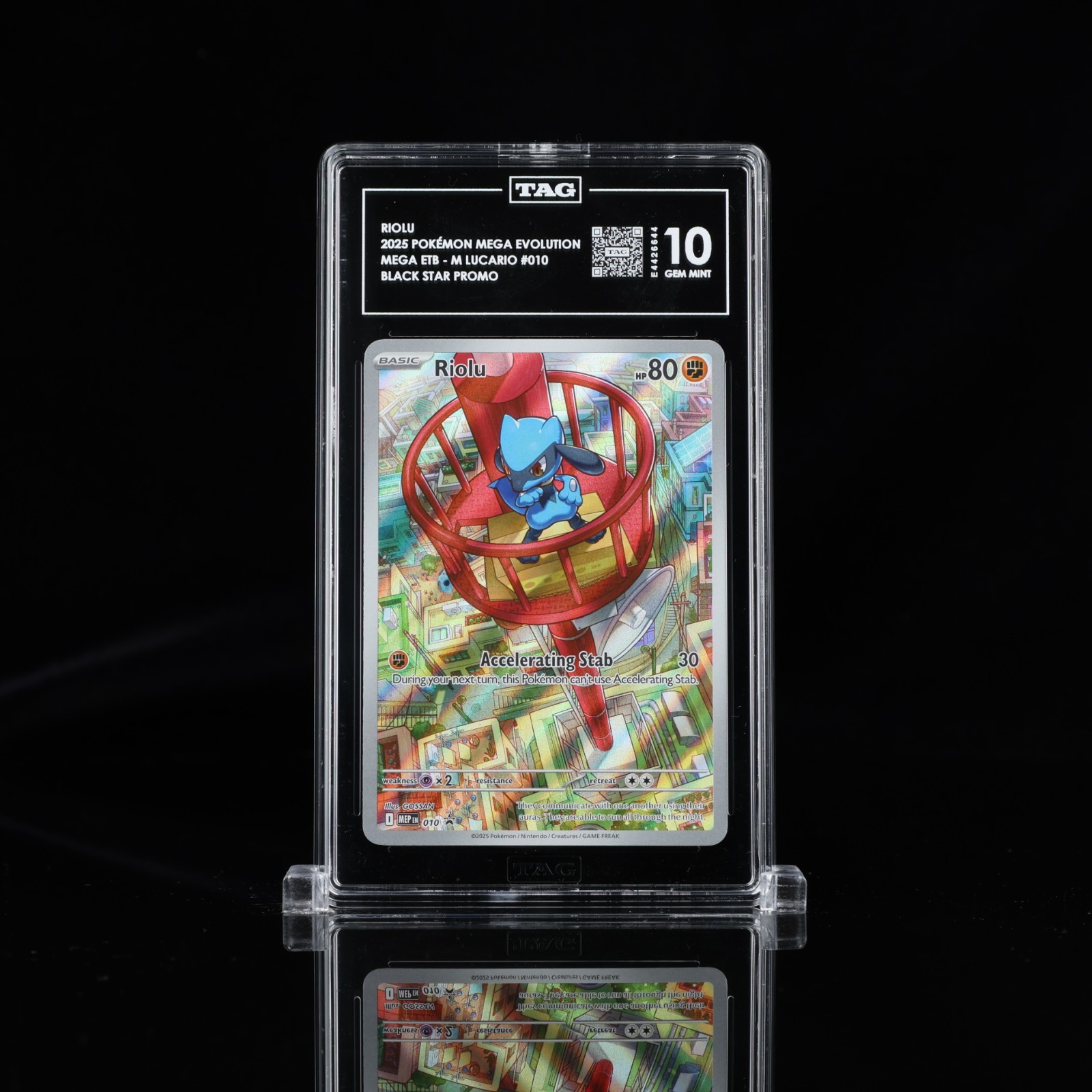 2025 Pokemon Mega Evolution Lucario ETB #010 Riolu Black Star Promo TAG 10