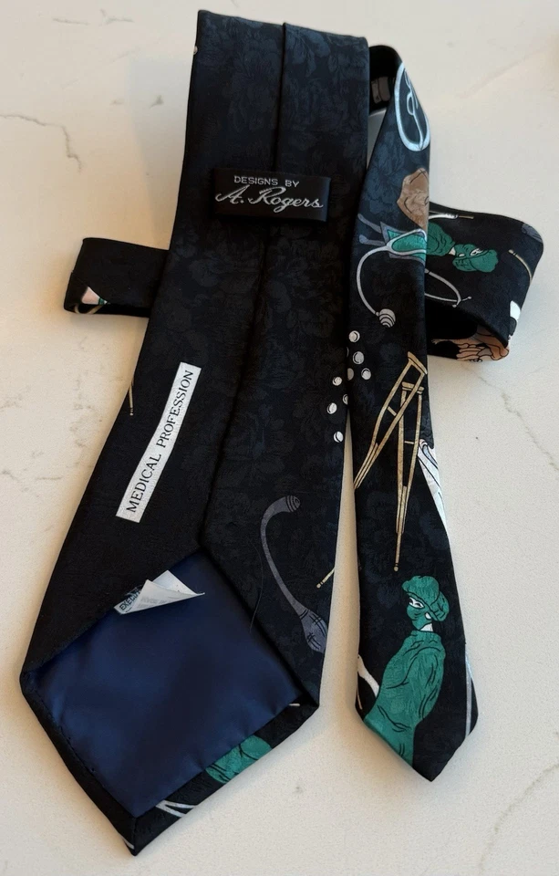 Corbata de colección de poliéster de casa de seda de diseñador de A.Rogers Designs de profesión médica Foto 2 de 2