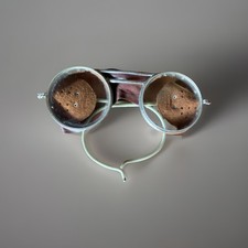 Wilson Welders Safety Glasses Clear Lens Leather Side Shields Biker Steampunk