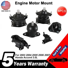 NEW 6pcs Engine Mount Kit Fits For 2003-2007 Honda Accord V6 3.0L Auto Trans