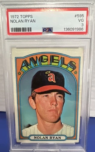 Topps 1972 Nolan Ryan #595 California Angels PSA 3 VG Baseball Card