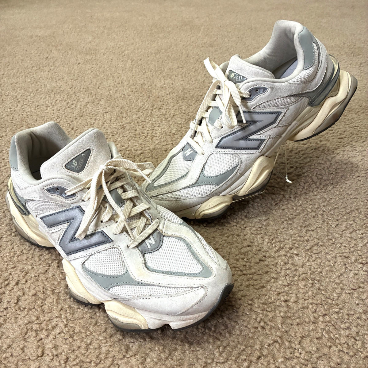 New Balance 9060  Men Sneakers Sz 12 Sea Salt Concrete Suede Grey U9060ECA