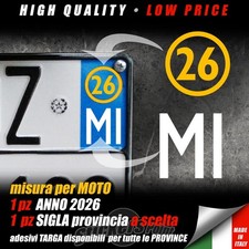 2 Adesivi per TARGA MOTO sigla PROVINCIA e ANNO 2026 moto stickers