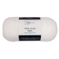 Mainstays Medium Acrylic White Yarn, 14 Oz 798 Yards,Large capacity