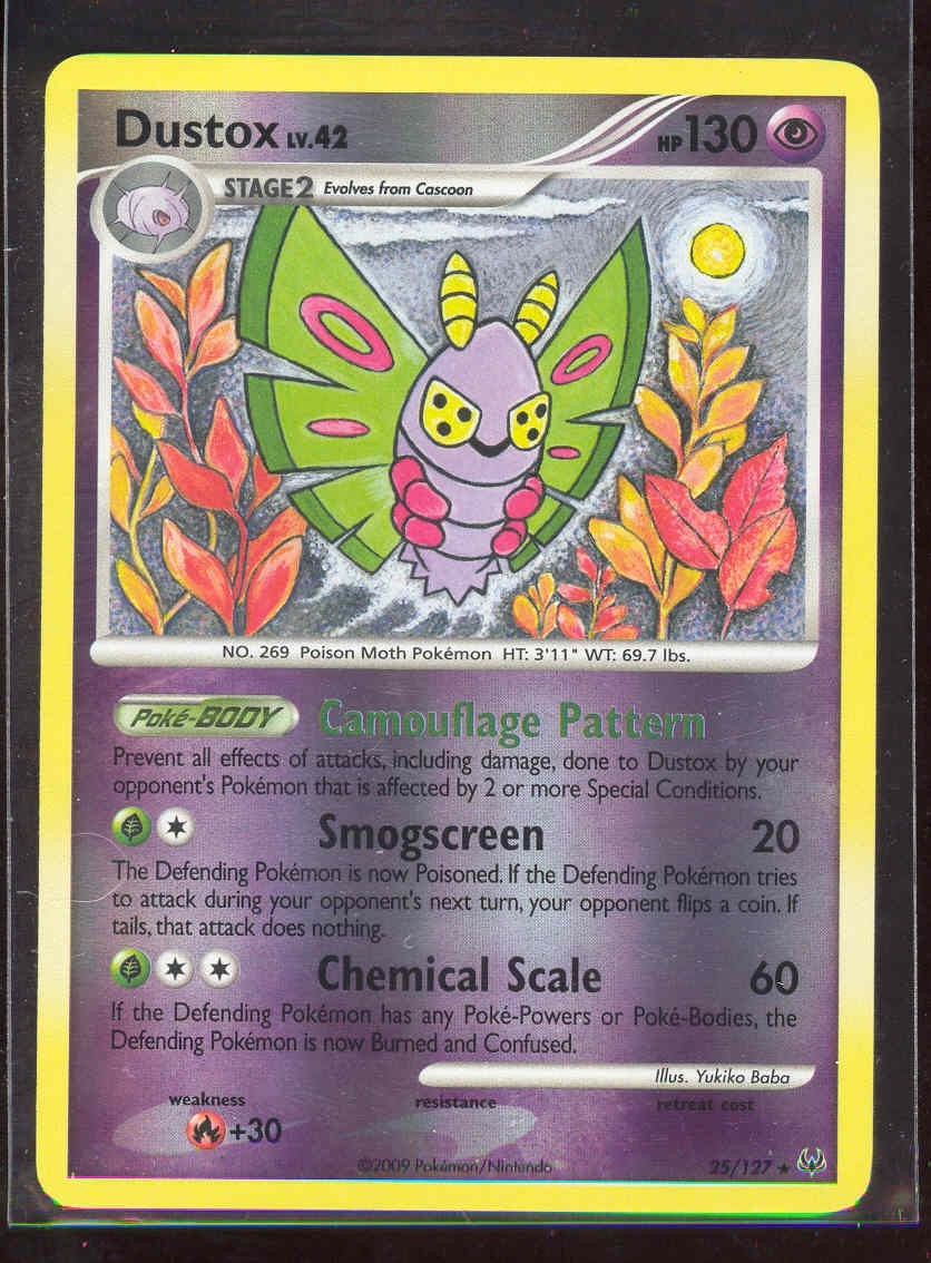 Pokemon DUSTOX 25/127 Platinum - RARE Rev Holo - NEAR MINT/ MINT