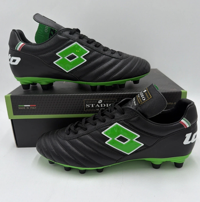 Lotto Stadio OG II FG Soccer Cleats Black Spring Green Men's Sizes