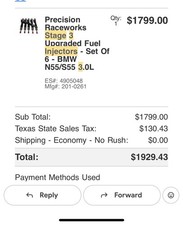 Precision Raceworks Stage 3 Injectors For Bmw N55s55 Engine