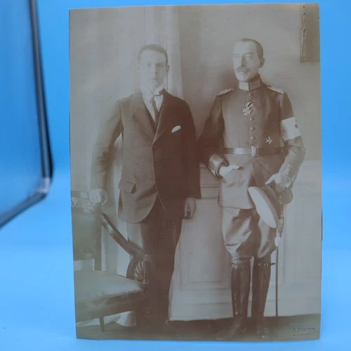 Ernst II, Prince of Hohenlohe-Langenburg & SON WW1 - PHOTO 7x9- ORGINAL Royalty