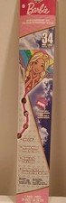 Barbie Colorful Kites Poly Diamond Kite Tails Handle Line Ring 34" New 