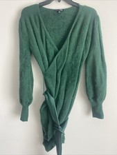 Fashion Nova Green Short Dress Belted Size Medium Women's