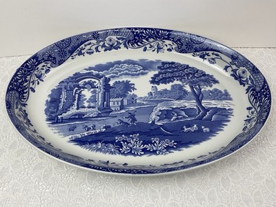 Spode Blue italienische große ovale Bräter-/Back-/Servierform 36 x 25,2 x 4,7 cm