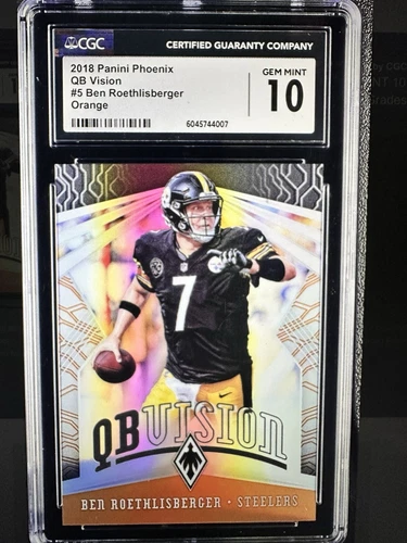 2018 Panini Phoenix QB Vision Ben Roethlisberger Orange /49 Steelers CGC 10