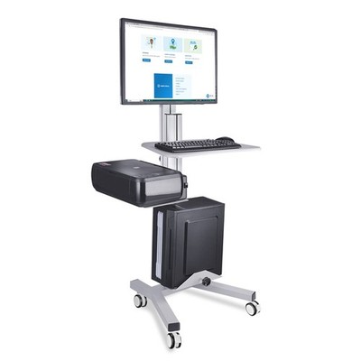 YesSources Rolling PC Cart Mobile Computer Workstation Sit Stand Desk Monitor