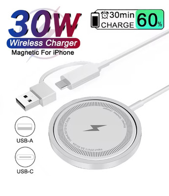 Magsafe Ladegerät Magnetic Charger 30W für iPhone 16 15 14 13 Pro Max Mini Plus