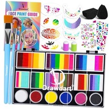 Professional Face Painting Kit for Kids Adults, Large Split Super Large Set A
