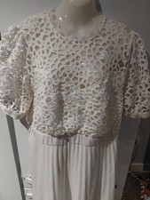Lace Style Pleated Skirt Lined dress