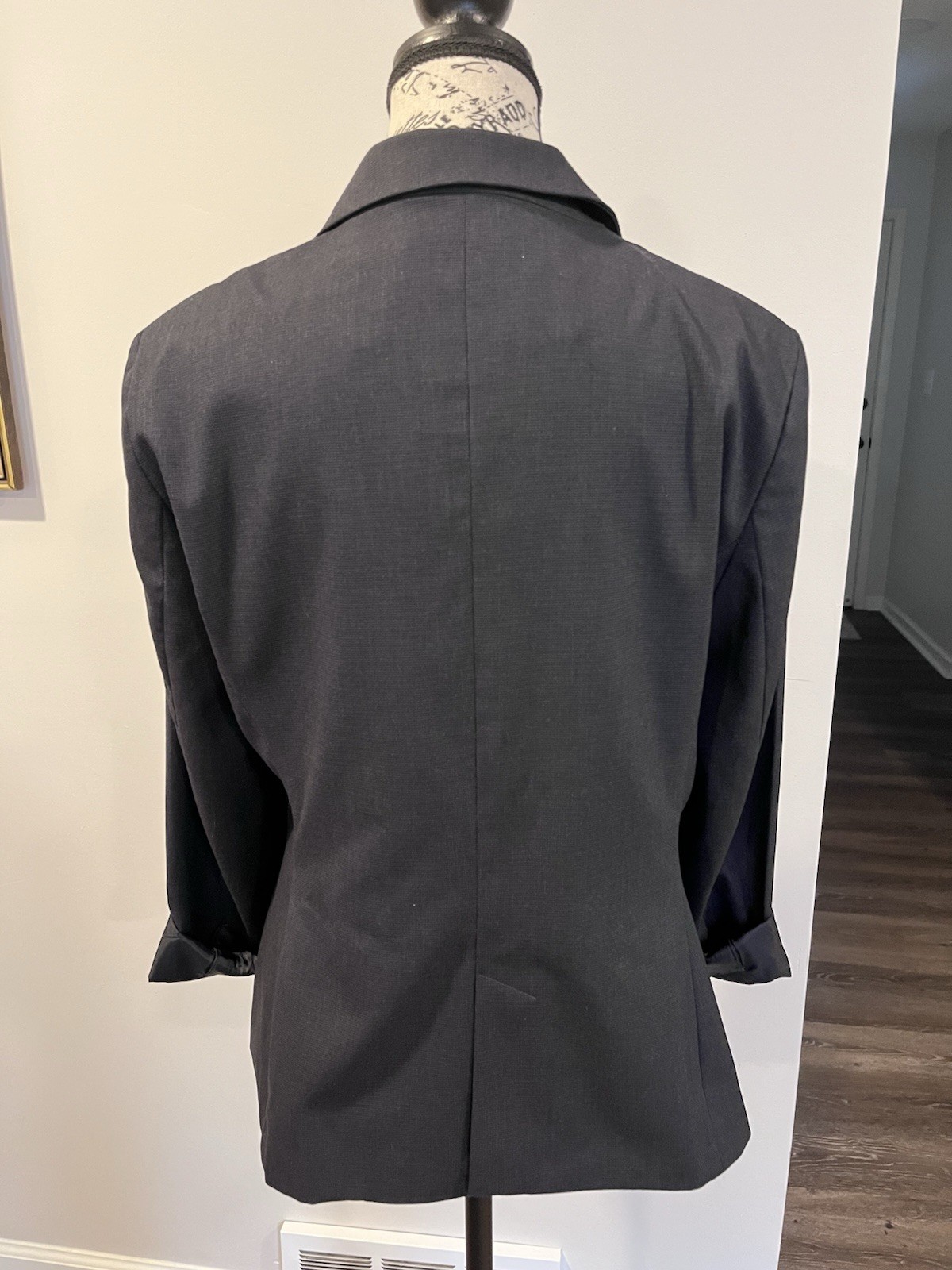 Zara Basic Collection Blazer Size 12 Charcoal Mic… - image 3