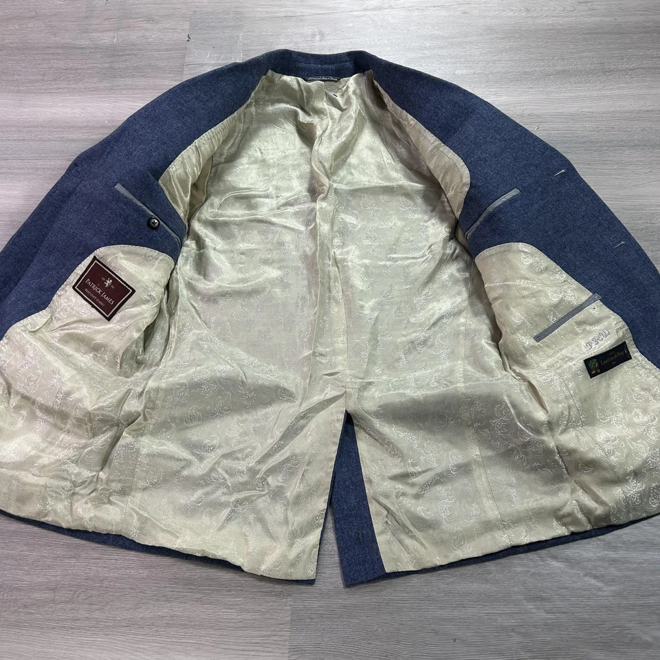 Blazer Patrick James Para Hombres 38S Azul Lana Cachemira Abrigo Deportivo Lanificio di Pray Foto 3 de 4