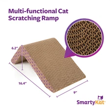 SmartyKat Scratch Ladder, Angled Corrugated Cat Scratcher for Cats & Kittens