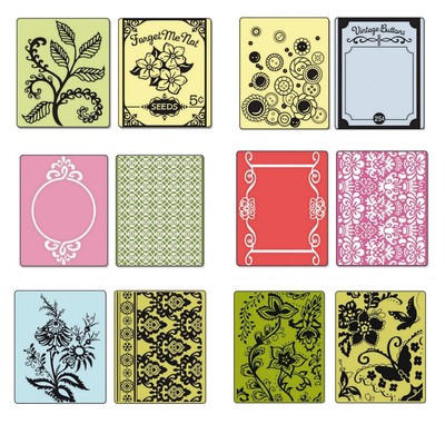 2 Prägeschablone Hintergrund Embossing Folder Sizzix 