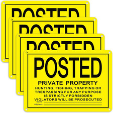 4 Pcs No Trespassing Signs Private Property Reflective Aluminum Posted Signs ...