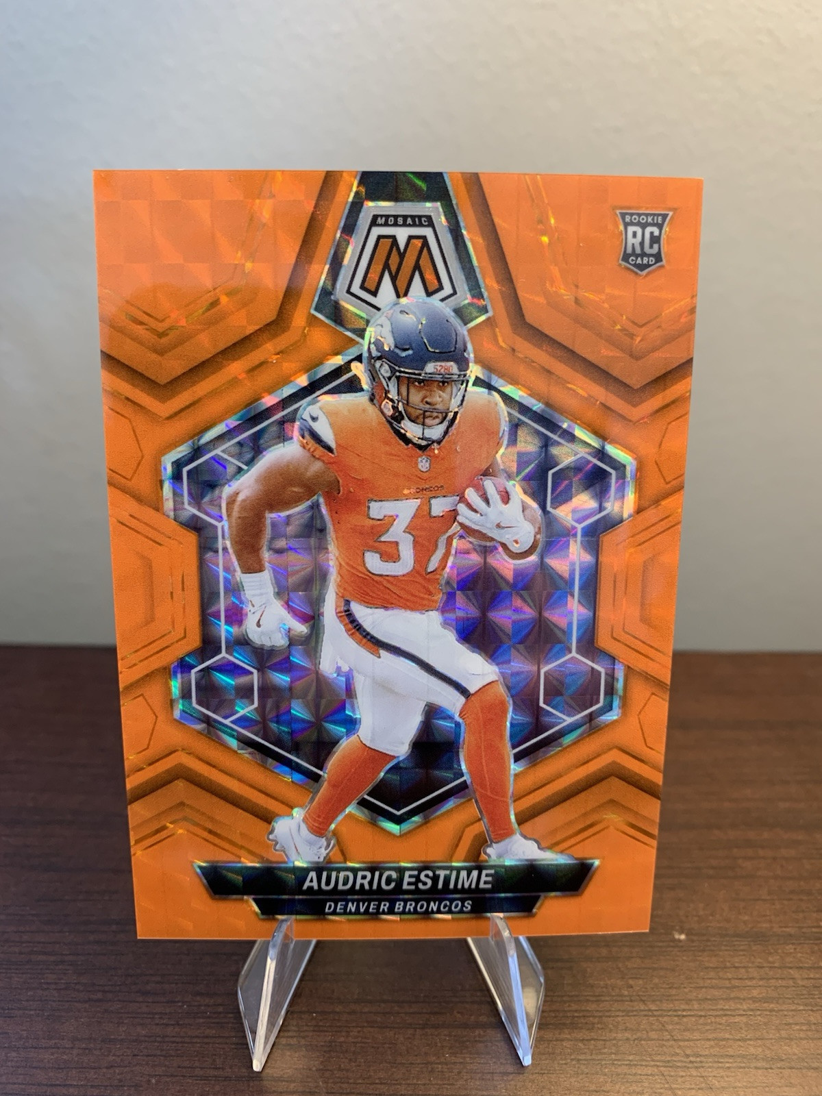 2024 Panini Mosaic - Audric Estime Orange Fluorescent /25 (RC) #392