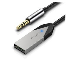 Bluetooth Aux Adapter, Audio Car Kit USB Adaptor with 3.5mm Jack for Silver
