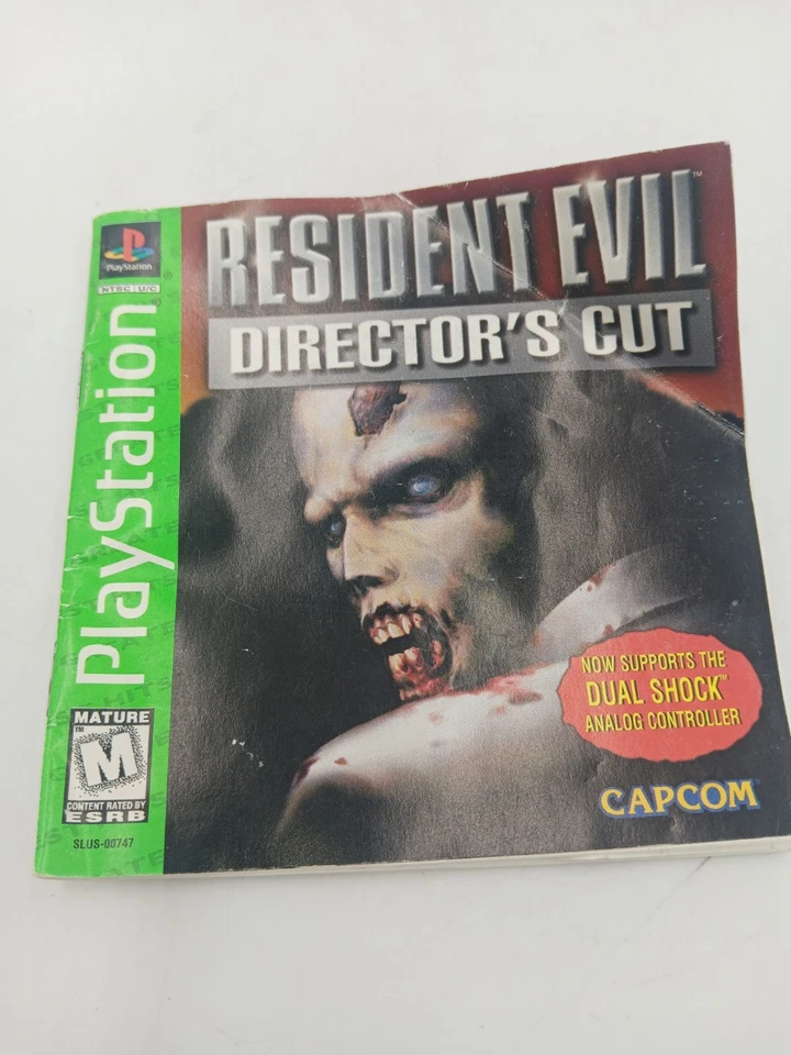 Resident Evil Director's Cut (PS1, 1998) Disc And Aftermarket Case And Manual - Image 2 of 2