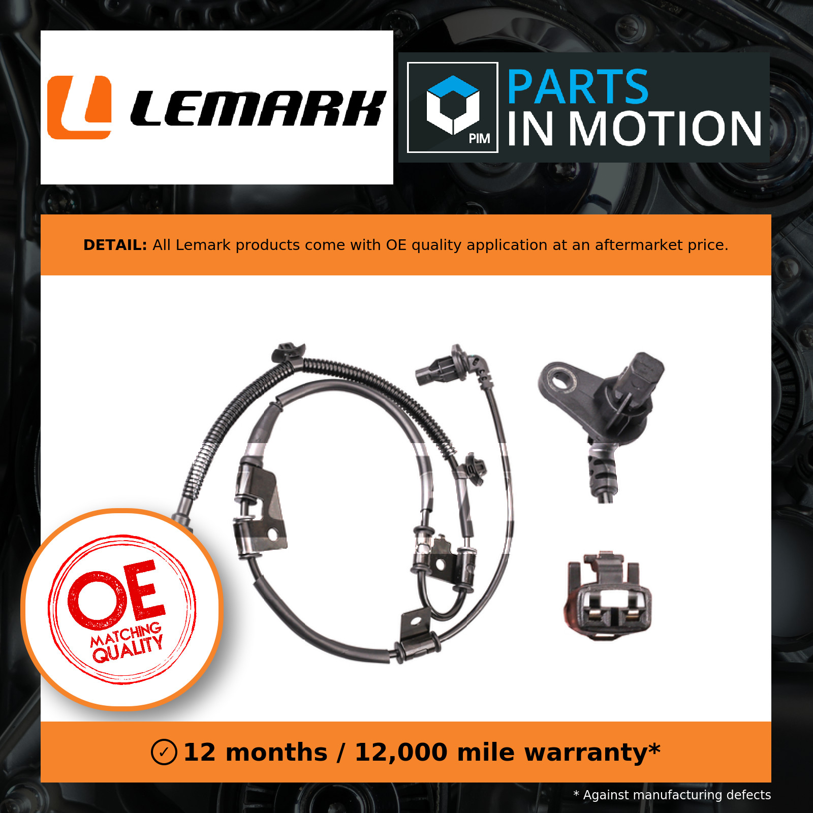 ABS Sensor Front Right LAB740 Lemark Wheel Speed 956702E310 Quality Guaranteed