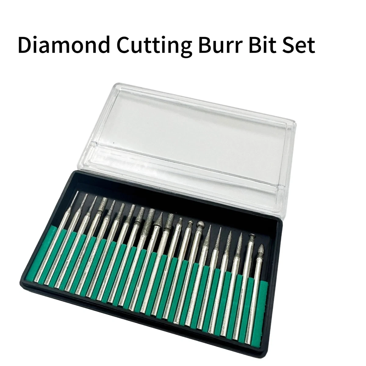 20 Stks Diamant Slijpen Hoofd Boor Rotary Gereedschap Diamond-Coated Stone Carving Accessoires Bit Universele Montage voor Rotary Gereedschap voor Slijpen, Graveren, Snijlijnen, Gepolijst