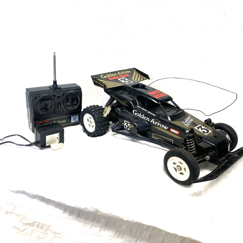 Vintage Radio Shack Golden Arrow RC Buggy Car 60-4080 And Remote No Battery - Image 3 of 4