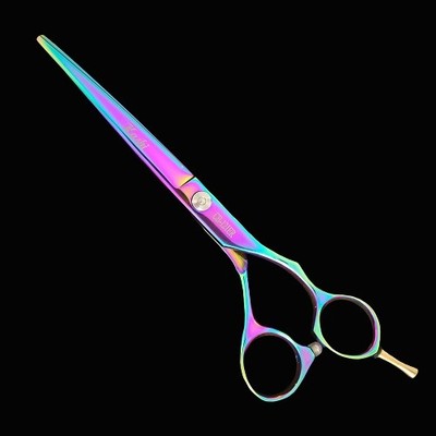 Kashi CB-121ER Japanese Cobalt Steel Rainbow 6.5'' Barber Hair Cutting Shears
