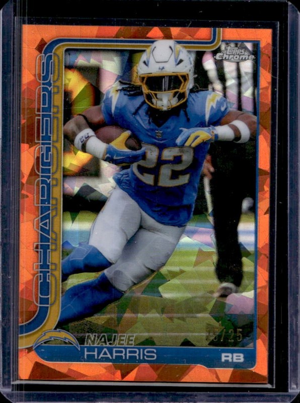 2025 Topps Chrome Sapphire Najee Harris Orange Refractor #/25 Chargers