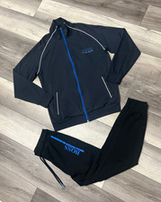 Hugo Boss Men's Tracksuit Black Navy Blue Royal Blue Jacket XL Pants Medium