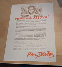 Ray Bradbury Typed And Signed Letter Ray Bradbury Typed And Signed Letter