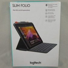 Logitech Slim Folio Bluetooth Keyboard for Apple iPad 5th  6th Gen - Black