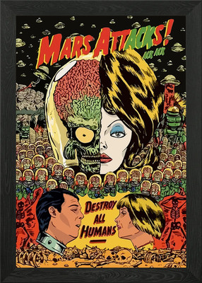 mars attack gaming movie Framed Wall Art Poster Canvas Print Picture