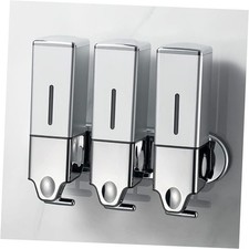 No-Drill 3 Pack 500ml Wall Mounted Soap Dispenser for Bathroom and Silver-2