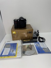 Nikon D80 10.2MP DSLR Camera Body w/ Box Manuals Strap Charger CF Card Tested