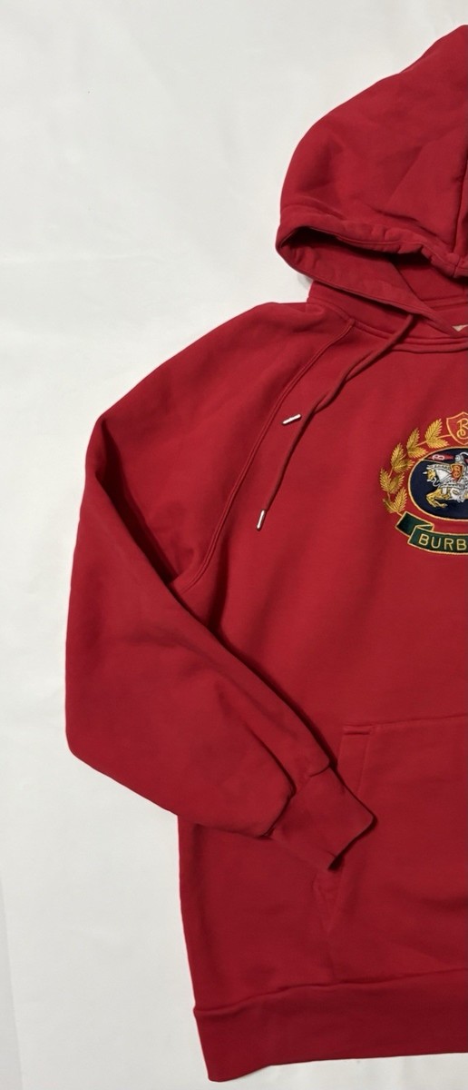 BURBERRY Hoodie Large L Pullover Red | eBay