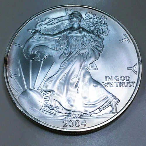 2004 1 oz American Silver Eagle .999 Silver Beautiful Uncirculated Coin