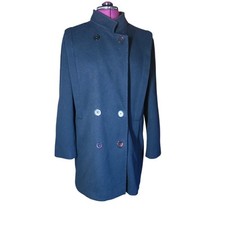 Vintage Forecaster Of Boston Long Pea Coat Size 8 Collar Retro 90s 80s
