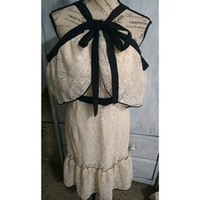 Adelyn Rae Lace Bow Off The Shoulder dress Sm Vintage Y2K Feminine Cottage Core