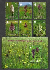 ORCHIDS FLOWERS JERSEY NATURE SET AND MIN SHEET