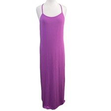 Fabletics Womens Size Medium Neema Jersey Knit Maxi Dress Racerback Fuchsia