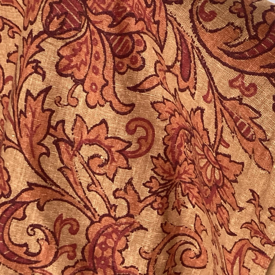 Pottery Barn Red / Orange Paisley Floral Table Runner ~ Fall Autumn Thanksgiving - Image 3 of 4