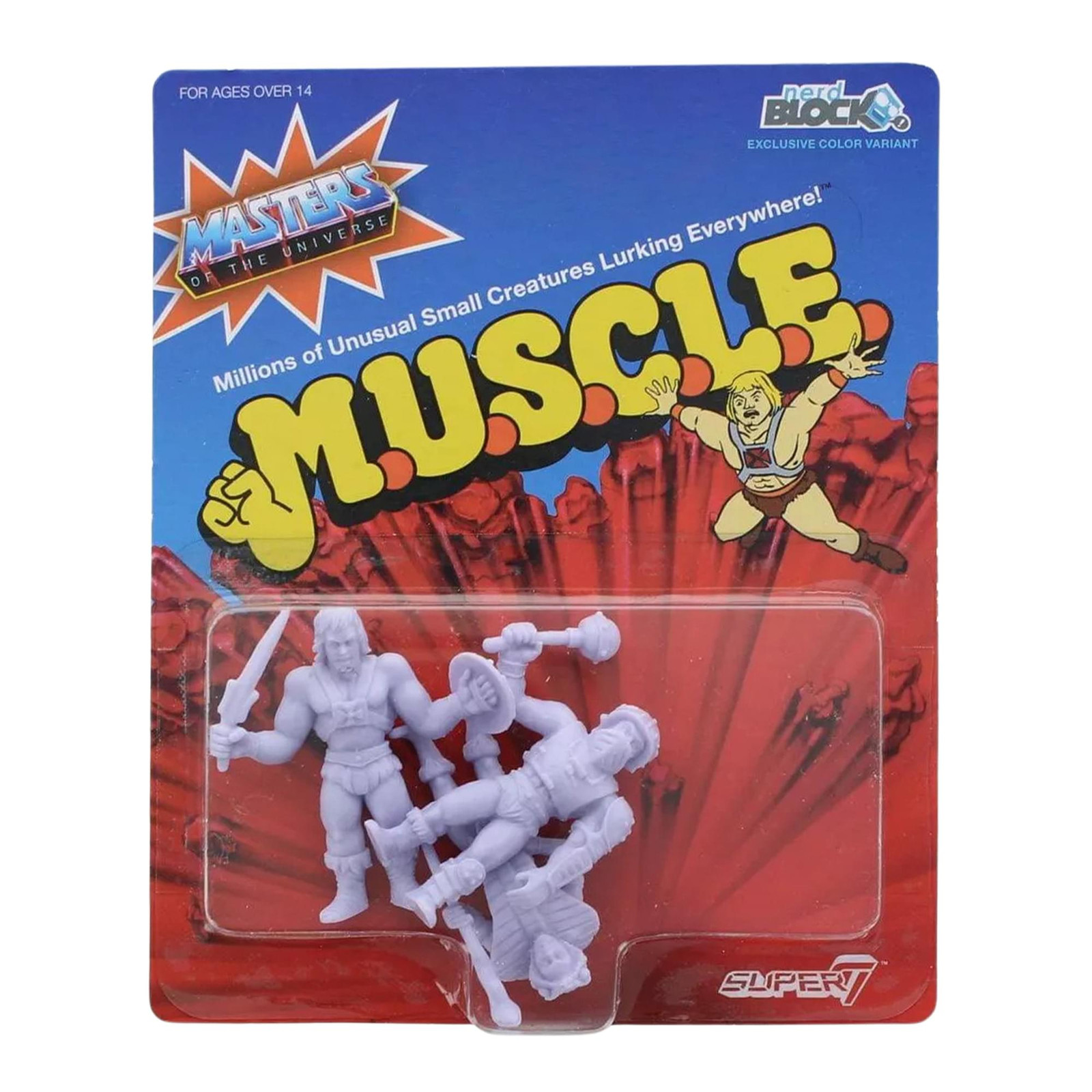 Masters of the Universe M.U.S.C.L.E. 3-Pack with He-Man Teela Man-At-Arms Action Figures