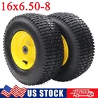 2PCS 16x6.50-8 Lawn Mower Tires 16x6.5x8 4Ply Tubeless Garden Tractor Turf Tires