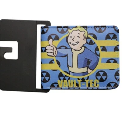 ZIGGY GIFTS Fallout 4 76 Biohazard Vault Tec Boy Blue Yellow Gaming Gamer Bifold Wallet